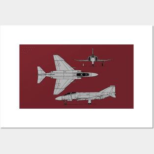 F-4 Phantom Tri-view Posters and Art